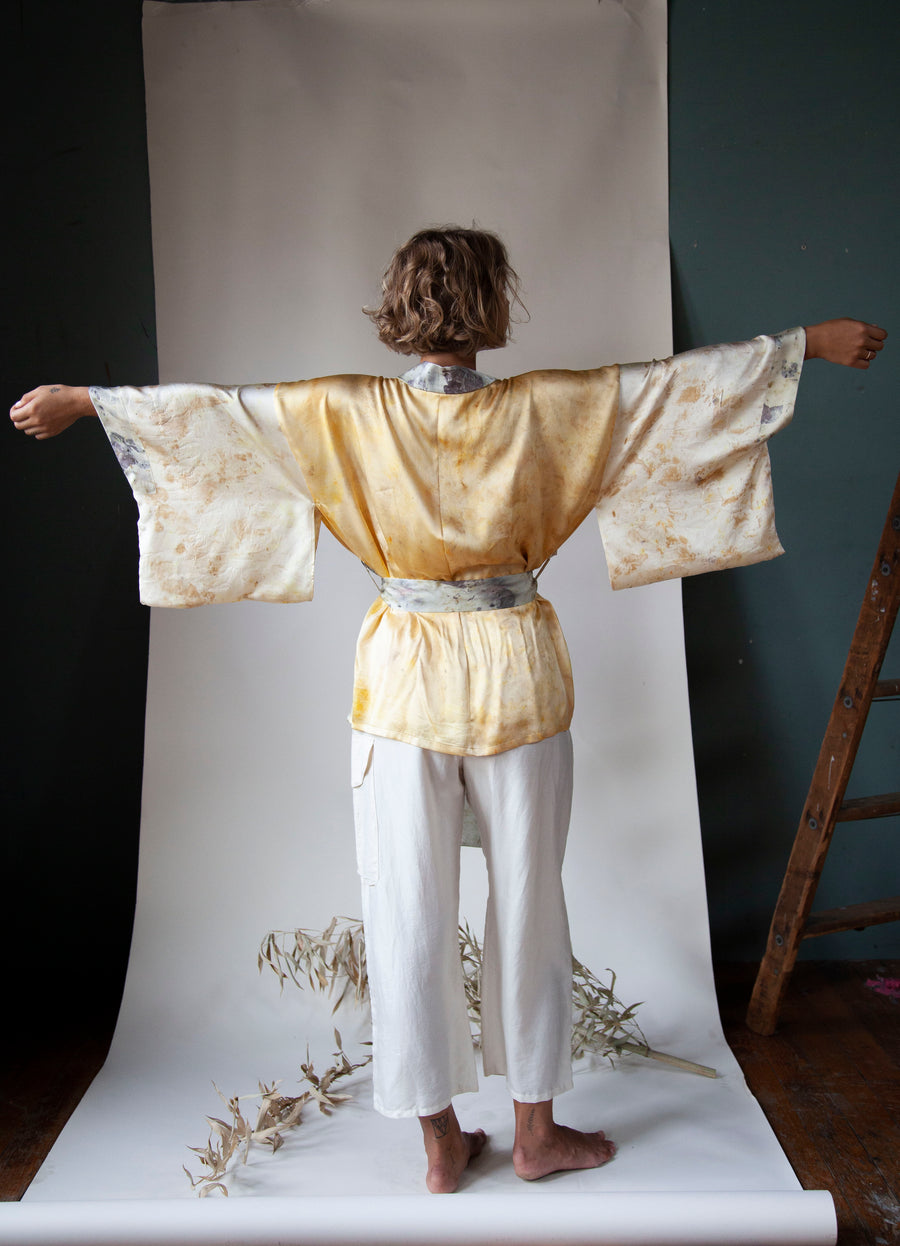 Made to Order Remnant Silk Kimono in Charmeuse